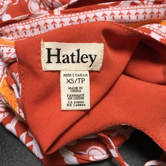 𝅺hatley Orange White Floral Print Sleeveless Dress - Picture 8 of 9